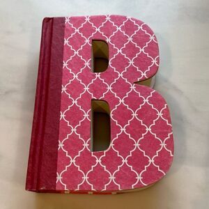 Initial B Pink Decorative Blank Cut out Book